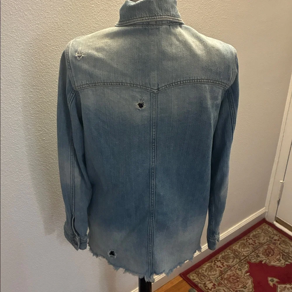 Free People moon child Distressed Light Denim Jacket XS 40” chest - Picture 6 of 9